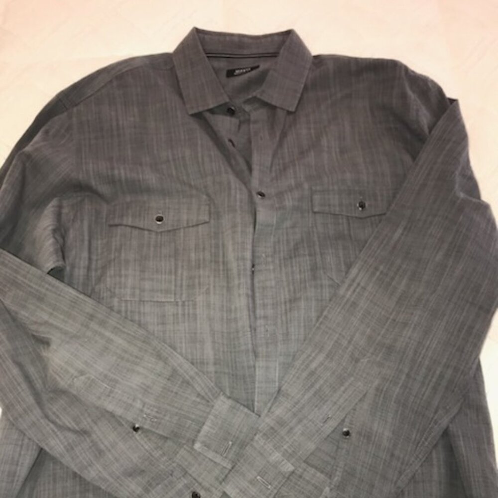 Alfani Men's Dress Shirt Regular Fit Charcoal XL
